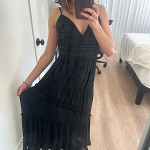 Love Tree Elegant Black Midi Dress